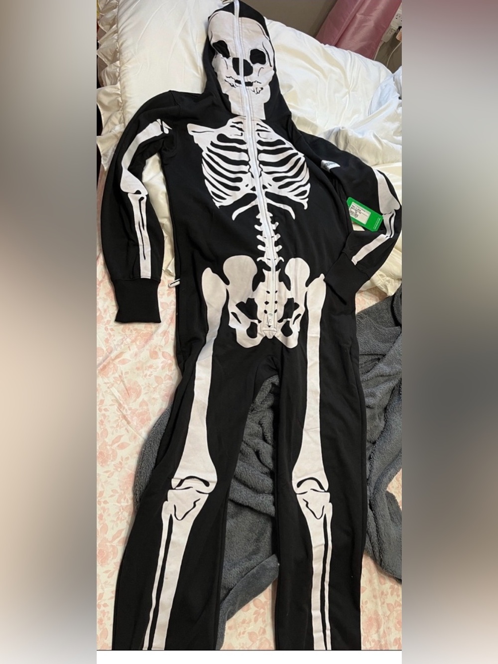 Tipsy Elves Black and White adult xs Skeleton Jumpsuit Costume